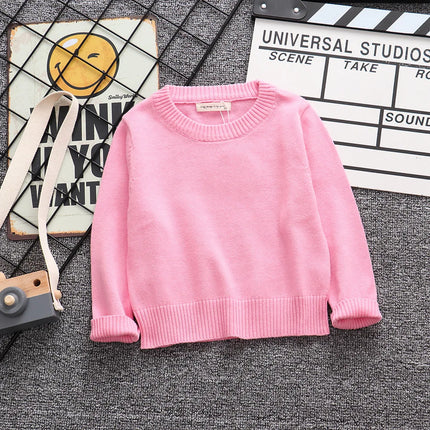 2025 Autumn Winter Baby Boys Girls Sweater Solid Color Thicken Children Knitted Clothes Kid Pullover Jumper Top Toddler Sweaters