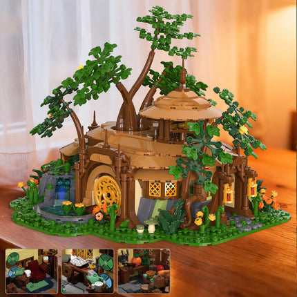 1854PCS Light-up Forest Castle Building Model MOC Building Blocks Toy Set, Toy Ornament, Educational Toy, Kids Birthday Gift