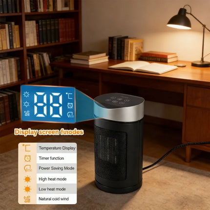 Portable 1500W Electric Space Heater Gold With Remote Control Tip Over Protection For Indoor Use Fast Heating Safety