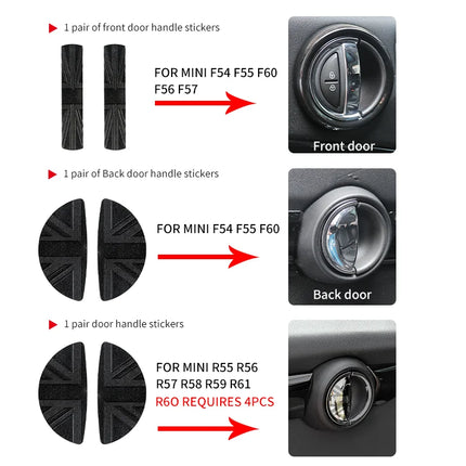 Car Door Handle Decoration Leather Sticker For Mini Cooper JCW F56 F60 F55 F54 R56 R60 R55 Countryman Car Interior Accessories