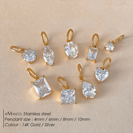 eManco Stainless Steel Geometry Pendants Charms Zircon For DIY Jewelry Necklace Making Bracelet Findings Crafts Earrings