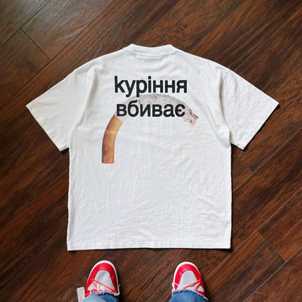The Smoking Kills Collection Printing Cotton Fabric T-Shirt Summer Street Style Short Sleeved T-Shirt Cool Design Retro Tee Tops
