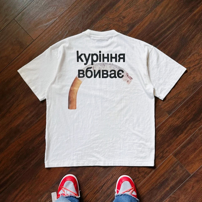 The Smoking Kills Collection Printing Cotton Fabric T-Shirt Summer Street Style Short Sleeved T-Shirt Cool Design Retro Tee Tops