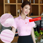 2XL / Collar square dark button pink twill