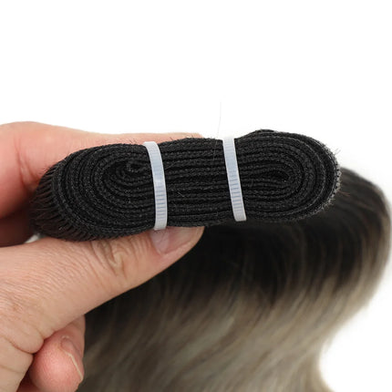 Ombre Body Wave Human Hair Bundles 8 Inch Remy Human Hair Extensions 50g 4pcs Bob Black Root Grey Pink Grey Blue Purple Hair