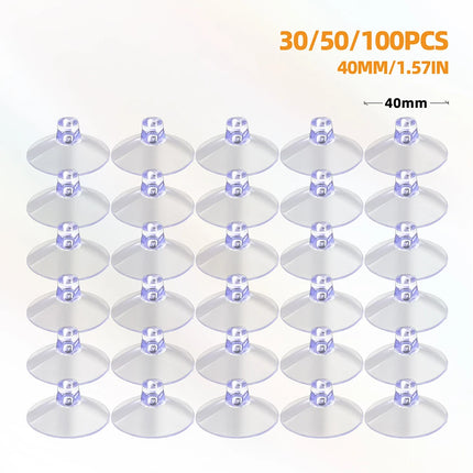 30/50/100pcs Clear Sucker Powerful Vacuum with Holes Suction Cups Wall Kitchen Bathroom Wedding Car Glass Decorate Hooks 25-40mm