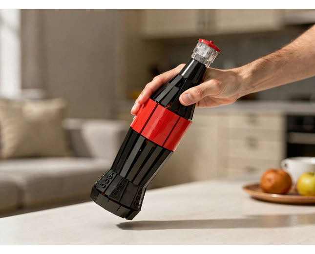 513pcs MOC Coca Cola Glass Bottle Model Building Blocks Toys Diy Creative Construction Home Decor Ornaments Brick Gifts