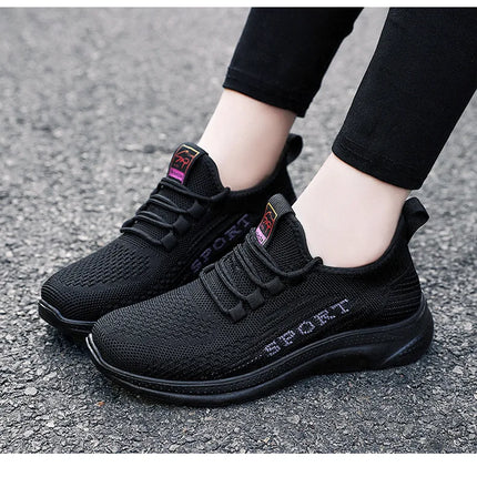 Sneakers 2025 New Fashion Wedge Platform Plus Size Casual Sports Shoes Women Lace-up Mesh Breathable Women's Vulcanized Shoes
