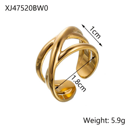 CARLIDANA Stainless Steel Silver Color Open Irregular Circle Finger Rings Titanium Steel Personalized Geometric Open Ring Women