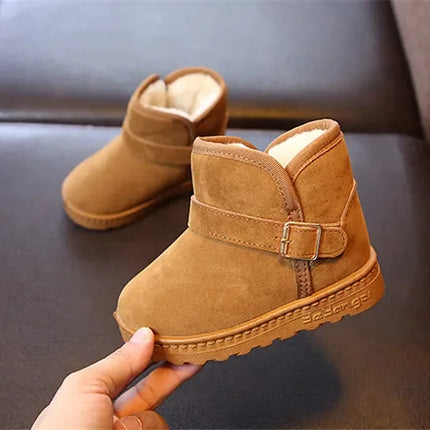 Children Snow Boots Winter Cute Warm Fashion Anti Slip Shoes Kids Boys Girls Leisure Thick Fur Platform Flat Short Boot Sneakers