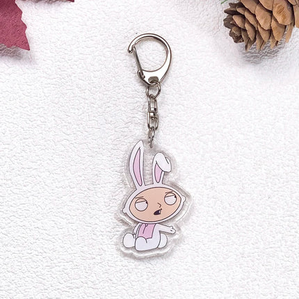 1/23Pcs Disney Family Guy Car Keychain Accessories Acrylic Cute Charms Pendant For Bag Funny Key Holder Backpack Decoration Gift