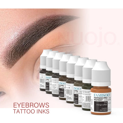 FAMISOO 5ML Permanent Makeup Pigment Ink Eyebrows Ink Emulsion Tattoo Eyebrows Eyeliners Pigments Tattoo Pigments Cool Color