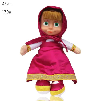 Classic Early Childhood Education Cartoon Animation Peripheral Dolls Masha Girl and Bear Plush Toys with Music Gifts