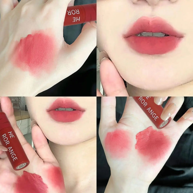 Matte Nude Velvet Liquid Lipstick 5 Color Sexy Red Coffee Lip Gloss Matte Lipstick Waterproof Non Stick Cup Lip Tint Mud Makeup