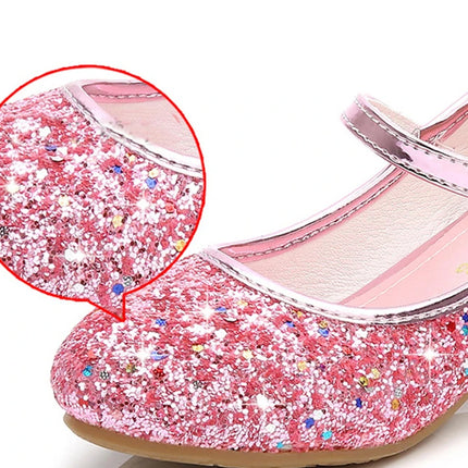 Princess Butterfly Leather Shoes Kids Diamond Bowknot High Heel Children Girl Dance Glitter Shoes Fashion Girls Party Dance Shoe