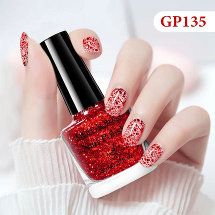 MEET ACROSS 8ml Glass Bottle Water-Based Peel Off Nail Polish Spring Summer Colorful Glitter Nail Art Varnish No Need Lamp