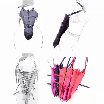 1PC Sex Slave Bondage Outfits Behind Back Bondage Armbinder，Leather Straight Jacket BDSM Restraints Slave Sex Toys For Couples