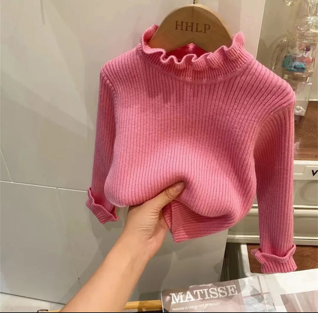 0-7Y Autumn New Baby Girls Sweater Toddler Knitted Sweaters Kids Knitwear Long Sleeve Cotton Children Pullover Tops
