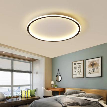 LED Modern Ultra-Thin Ceiling Light, Living Room, Bedroom, Balcony, Gold Black Circular Ceiling Light, Home Decoration Lighting