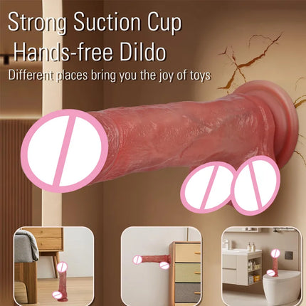 Realistic Soft Silicone Heating Telescopic Vibrator Dildo Masturbation Suction Cup Anal Plug Vaginal Massager Sex Toys for Women
