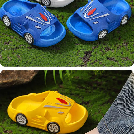 Kids Luminous Slippers Summer Indoor Cartoon Car Girls Shoes Soft Anti-slip Boy Beach Shoes Fashion Outdoor Children LED Slipper