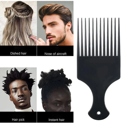 Wide Teeth Brush Pick Comb Fork Hairbrush Insert Hair Pick Comb Plastic Gear Comb For Curly Afro Hair Styling Tools