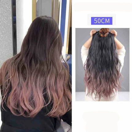 V-shaped one-piece synthetic 4 Clip In Hair Extensions Long Straight Hairstyle Hairpiece Colour 50CM Natural Fake Hair
