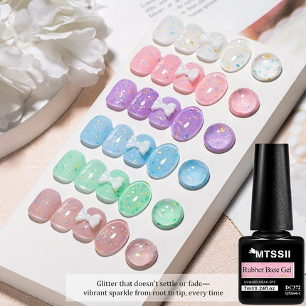2 In 1 Macaron Color Glitter Rubber Base Gel Nail Polish Semi Permanent Soak off Self Leveling UV LED Gel Varnish Nail Supplies