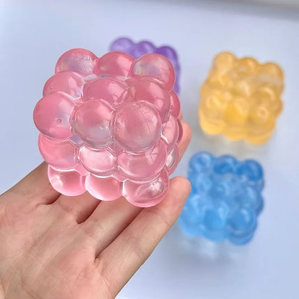Squishy Maltose Fidget Toys Bright Soft Colored Cubic Maltose Squeeze Toy Fun Anti-stress Sensory Toy  Christmas Toys