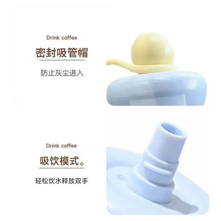 Demon Slayer Stainless Steel Insulated Cup Cute Fashion Cartoon Floating Ball Straw Thermos Portable Coffee Cup Gift for Friends