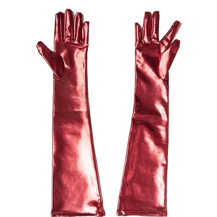 Bdsm Sexy Shiny Gloves Latex Faux Leather Long Gloves Punk Gloves Sexy Cosplay Costume Accessories Adult Toys Erotic Sexy Toys
