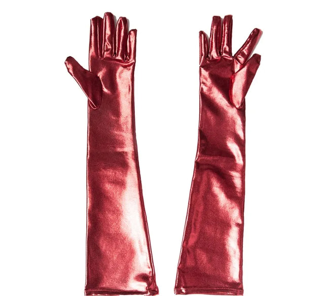 Bdsm Sexy Shiny Gloves Latex Faux Leather Long Gloves Punk Gloves Sexy Cosplay Costume Accessories Adult Toys Erotic Sexy Toys