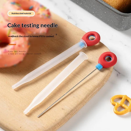 [S]Reusable Cake Tester Probe With Non Slip Silicone Handle For Home Baking Doneness Check