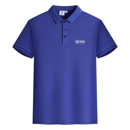New high-quality men's short-sleeved polo shirt, summer fashion, casual, comfortable, breathable, and cool top