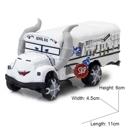 Disney Pixar Car Toys Crazy Miss Fritter School Bus Metal Diecasting Toy Car Model Children's Birthday Gift