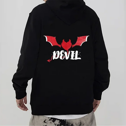 Angel and Demon Hoodies Matching Couple Hoodie Set His & Hers Hoodies Black Hoodies for Boyfriends Girlfriends