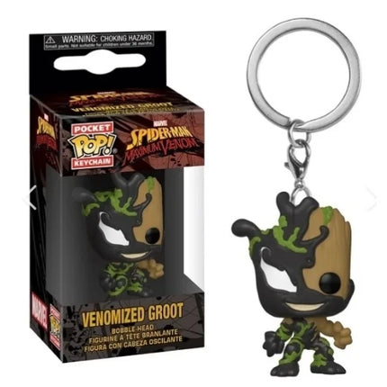 FUNKO Pocket Keychains Guardians of the Galaxy Dancing Groot in Onesie Cheese Puffs Venomized Groot Action Figure Toys Keychains
