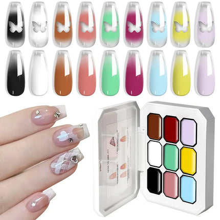 LIMEGIRL 7in1 Nail Gradient Gel Kit Long-lasting Nail Gel Polish Hybrid Color High Texture Gradient Nail Gel for Nail Salon Art
