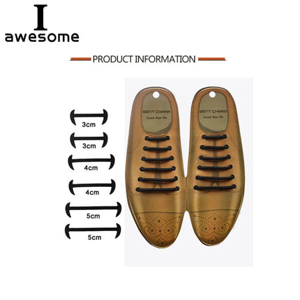 3 Colors 12Pcs/set Lazy No Tie Shoelaces for Men Women Leather Shoes Elastic Silicone Shoe lace Suitable High Quality