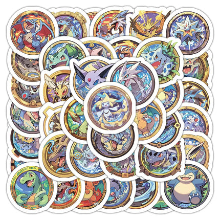 60PCS Kawaii Anime Pokemon Stickers Pikachu Decals DIY for Laptop Luggage Skateboard Phone Cartoon Kid Toy Gift Stickers