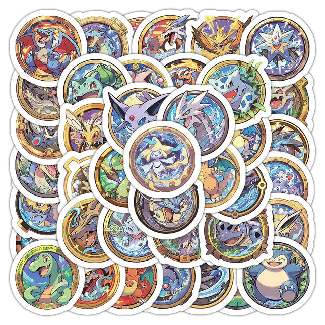 60PCS Kawaii Anime Pokemon Stickers Pikachu Decals DIY for Laptop Luggage Skateboard Phone Cartoon Kid Toy Gift Stickers