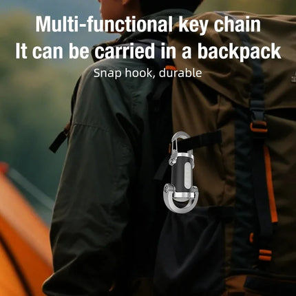 Rechargeable Mini Keychain Flashlight COB Working Light with Outdoor Hook Emergency Warning Light for Camping Walking Hiking