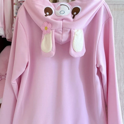 Y2k Aesthetics Sweet Hoodies Coats Cartoon Embroidery Single Breasted Sweatshirts Japanese Cute Tops Harajuku Women's Clothing
