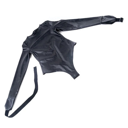 Women Sex Toys of BDSM Bondage Long Sleeve Bodysuit Belt Leather Arm Binder Restraint Straitjacket for Slave Cosplay Costume