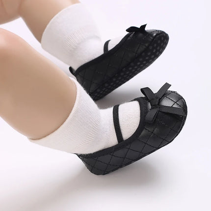 Newborn Baby Mary Jane Ballet Flat Shoes Classic Fashion Non-Slip Bow Baby Shoes Soft Sole Preschool Walking Footwear