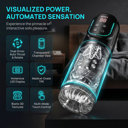 Automatic Male Masturbator Cup with Upgrade 12 S Vacuum Pump & 7 Sucking Rotating Licking Thusting Modes Pocket Pussy Stroker Blowjob Sex Toys For  MenAdult Toys Mens Sex Toys Pocket Pussy Pumps & Enlargers