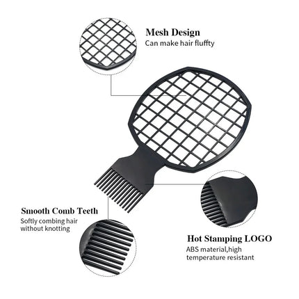2Pcs Set Afro Curly Hair Sponge Brush Plastic Fork Comb Net Comb Professional Twist Hair Comb Wave Hairdressing Styling Tool Men