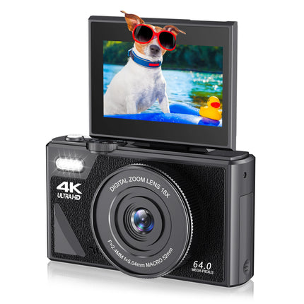 4K Digital Camera for Photography 64MP WiFi Video Camera for YouTube 18X Digital Zoom Auto-focus Vlog Cameras with Flip Screen
