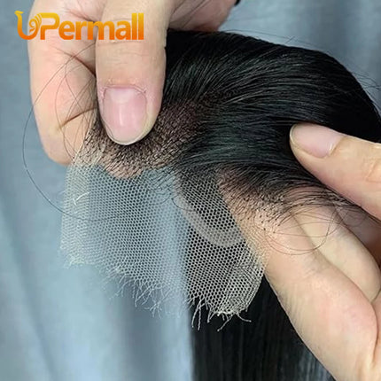 Upermall Kim K 2x6 Hd Transparent Lace Closure Straight Body Wave Deep Middle Part Brazilian Remy Human Hair For Black Women