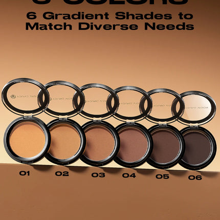Professional Matte Contour Powder Palette - Long-Lasting Bronzer & Highlighter Makeup Kit for 3D Face Shaping,
